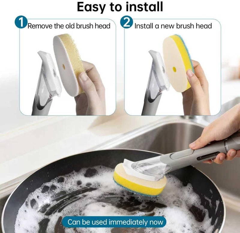 RXZHZYM 8 Packs Non Scratch Powerful Cleaning Sponge Refillsa - Compatible with Scrub Daddy Wand. (Blue) - Image 3